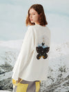 RandomPow Unisex-Hoodie mit Schmetterlings- und Schneemotiv