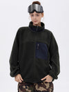Damen-Fleecejacke aus Kunst-Sherpa-Fleece mit durchgehendem Reißverschluss für abenteuerliche Bergtouren
