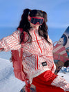 Damen-Snowboardjacke mit Nandn-Print