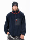 Herren-Fleecejacke aus Kunst-Sherpa-Fleece mit durchgehendem Reißverschluss für abenteuerliche Bergtouren