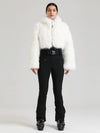 Gsou Snow Glacier Vogue Ski-Overall für Damen mit flauschigem Kunstpelz-Oberteil