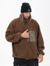 Herren-Fleecejacke aus Kunst-Sherpa-Fleece mit durchgehendem Reißverschluss für abenteuerliche Bergtouren