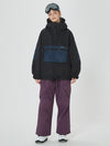 Damen-Winter-Bomberjacke, Baggy-Schneejacke mit praktischen Cargotaschen, Snowboardhose
