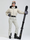 Arctic Vogue Damen-Daunenoverall mit Fleece-Futter im Berg-Chic-Stil