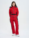 Damen-Skioverall mit hohem Tragekomfort, elegantem Bergflausch und Kunstpelzbesatz