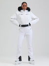 Gsou Damen-Skioverall „Snow Mountain Chic“ mit Kunstpelzbesatz und ausgestelltem Bein