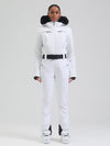 Gsou Damen-Skioverall „Snow Mountain Chic“ mit Kunstpelzbesatz und ausgestelltem Bein
