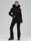 Gsou Snow Mountain Chic Damen-Skianzug mit Kunstpelzbesatz und ausgestelltem Bein