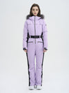 Damen-Skioverall mit hohem Tragekomfort, elegantem Bergflausch und Kunstpelzbesatz