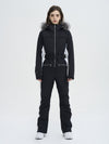 Damen-Skioverall mit hohem Tragekomfort, elegantem Bergflausch und Kunstpelzbesatz