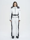 Damen-Skioverall mit hohem Tragekomfort, elegantem Bergflausch und Kunstpelzbesatz