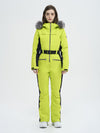 Damen-Skioverall mit hohem Tragekomfort, elegantem Bergflausch und Kunstpelzbesatz