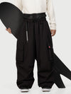 Funktionelle Herren-Streetwear-Cargohose mit Gürtel und mehreren Taschen, Baggy-Schneehose