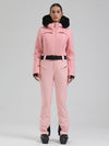Gsou Snow Mountain Chic Damen-Skianzug mit Kunstpelzbesatz und ausgestelltem Bein