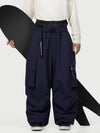 Funktionelle Herren-Streetwear-Cargohose mit Gürtel und mehreren Taschen, Baggy-Schneehose