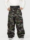 Funktionelle Herren-Streetwear-Cargohose mit Gürtel und mehreren Taschen, Baggy-Schneehose