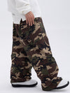 Damen-Skihose mit doppeltem Knie, Leopardenmuster, weit geschnitten, für Mountain Freestyle, Baggy-Stil