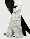 Funktionelle Herren-Streetwear-Cargohose mit Gürtel und mehreren Taschen, Baggy-Schneehose