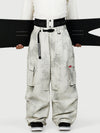Funktionelle Herren-Streetwear-Cargohose mit Gürtel und mehreren Taschen, Baggy-Schneehose