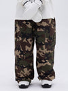 Damen-Skihose mit doppeltem Knie, Leopardenmuster, weit geschnitten, für Mountain Freestyle, Baggy-Stil