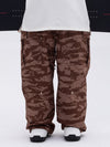 Herren-Skihose mit doppeltem Knieausschnitt Leopardenmuster weit geschnitten für Mountain Freestyle Baggy-Stil