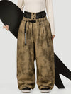 Urban Vibe Damen-Arbeitskleidungs-inspirierte, nietenverzierte, weite OG Baggy Schneehose