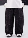 Herren-Skihose mit doppeltem Knieausschnitt Leopardenmuster weit geschnitten für Mountain Freestyle Baggy-Stil