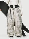 Urban Vibe Damen-Arbeitskleidungs-inspirierte, nietenverzierte, weite OG Baggy Schneehose