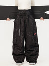 Funktionelle Damen-Streetwear-Cargohose mit Gürtel und mehreren Taschen, Baggy-Schneehose