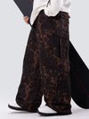 Herren-Skihose mit doppeltem Knieausschnitt Leopardenmuster weit geschnitten für Mountain Freestyle Baggy-Stil