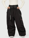 Funktionelle Damen-Streetwear-Cargohose mit Gürtel und mehreren Taschen, Baggy-Schneehose