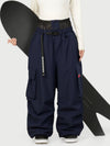 Funktionelle Damen-Streetwear-Cargohose mit Gürtel und mehreren Taschen, Baggy-Schneehose