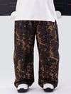 Herren-Skihose mit doppeltem Knieausschnitt Leopardenmuster weit geschnitten für Mountain Freestyle Baggy-Stil