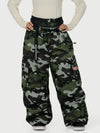 Funktionelle Damen-Streetwear-Cargohose mit Gürtel und mehreren Taschen, Baggy-Schneehose
