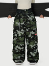 Funktionelle Damen-Streetwear-Cargohose mit Gürtel und mehreren Taschen, Baggy-Schneehose