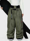 Funktionelle Damen-Streetwear-Cargohose mit Gürtel und mehreren Taschen, Baggy-Schneehose