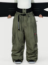 Funktionelle Damen-Streetwear-Cargohose mit Gürtel und mehreren Taschen, Baggy-Schneehose