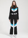 Gsou Snow Retro V-Streifen-Skianzug für Damen