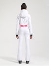 Gsou Snow Retro Damen-Skianzug mit Gürtel, V-Streifen und ausgestelltem Bein