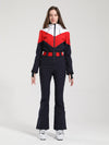 Gsou Snow Retro Color-Blocking Flare Skianzug für Damen