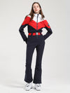 Gsou Snow Retro Color-Blocking Flare Skianzug für Damen