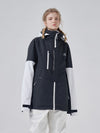 RAWRWAR Damen-Winterparka mit Farbblockärmeln und Powder Space-Design