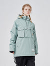 RAWRWAR Damen-Skijacke mit 3 Cargo-Taschen und halbem Reißverschluss