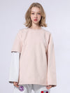 Mutu Damen-Pullover mit Rundhalsausschnitt und Fake-Two-Design