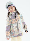 Mädchen-Winter-Schneejacke von Vector, farbenfroh und isoliert