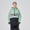 RAWRWAR Powershot Cargo Damen-Schneejacke mit halbem Reißverschluss und abnehmbarem Saum