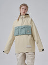 RAWRWAR Damen-Skijacke mit 3 Cargo-Taschen und halbem Reißverschluss