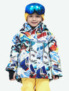 Mädchen-Winter-Schneejacke von Vector, farbenfroh und isoliert