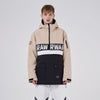 RAWRWAR Powershot Cargo Herren-Schneejacke mit halbem Reißverschluss und abnehmbarem Saum