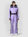Damen Winter Chic Ski-Overall mit Pelzkapuze, einteiliger Ski-Overall